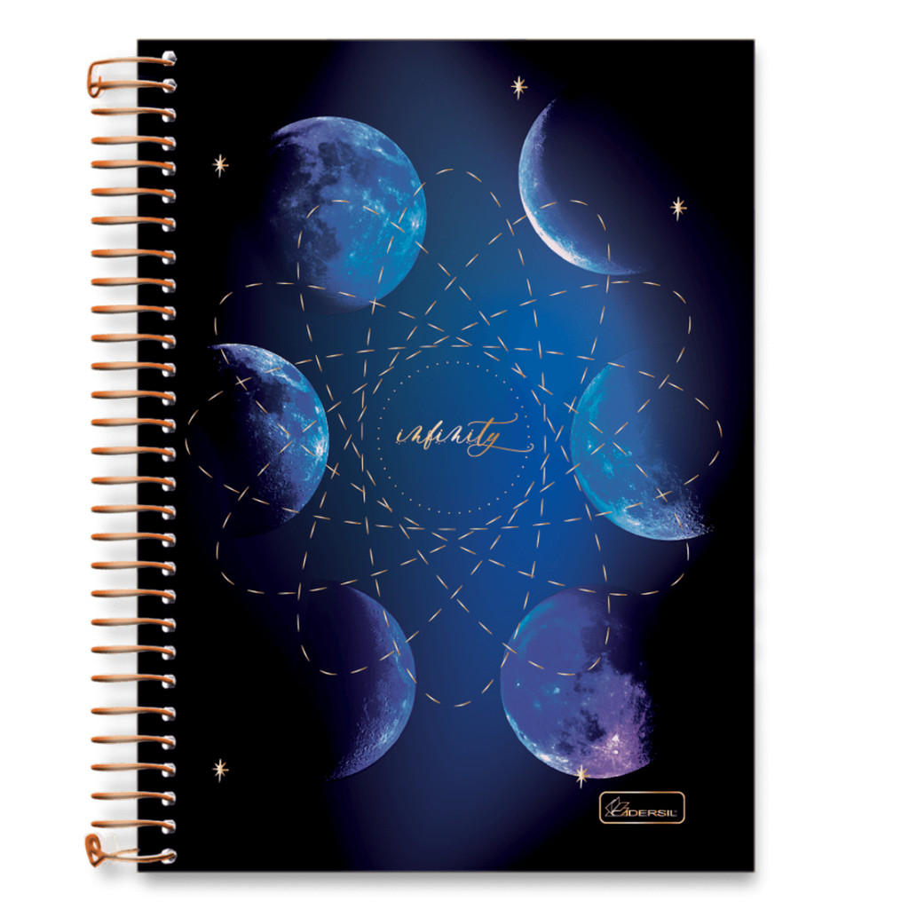 Caderno 01 Matérias Universitário Infinity 80 Folhas - CADERSIL AZUL