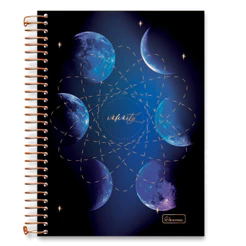 Caderno 01 Matérias Universitário Infinity 80 Folhas - CADERSIL AZUL