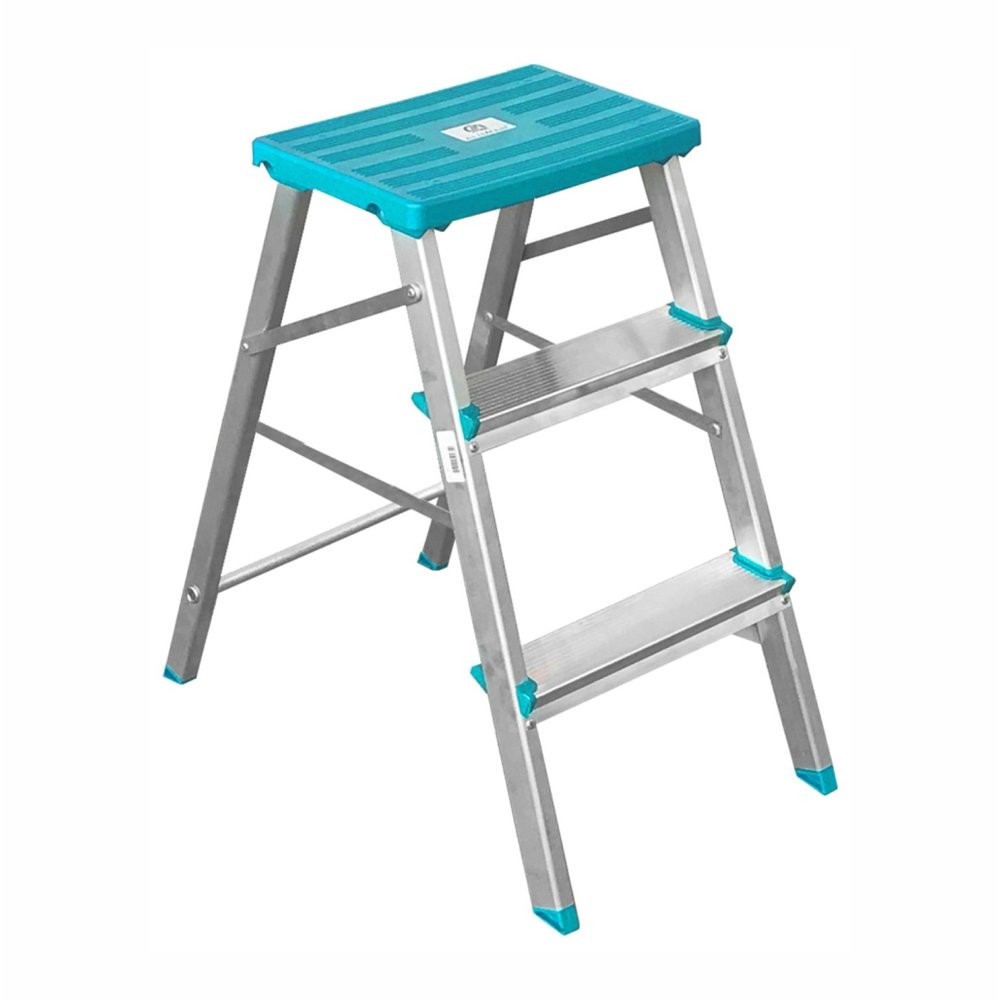 Banqueta Escada 3 Degraus Alumínio Doméstica Reforçada Forte Leve Portátil Antiderrapante Gibafér