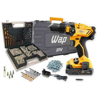 Parafusadeira Furadeira Impacto 21v K21 Wap + Kit 300 Peças em Oferta na Shopee