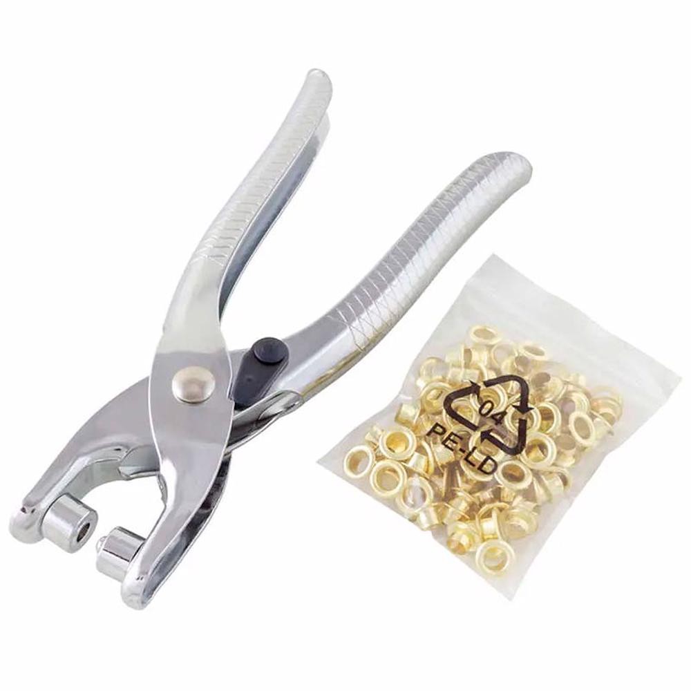 Alicate para Ilhós em Aço Carbono com 100 Ilhoses 2541 WESTERN em Oferta na Shopee