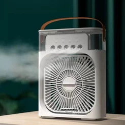 Mini Climatizador Umidificador Ventilador Portátil USB Led Quarto Sala Escritório Mesa Reservatório
