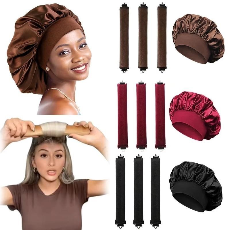 Modelador De Cabelo Sem Calor , Conjunto De Touca De Dormir De Cetim Rolos , Haste De Ondulação , Modeladores Macios em Oferta na Shopee