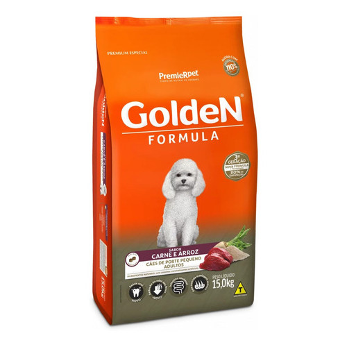 Golden Premium Especial Formula Cão Adulto - Pequena - Carne/arroz - 15 Kg - 15 Kg - Sacola - Seca