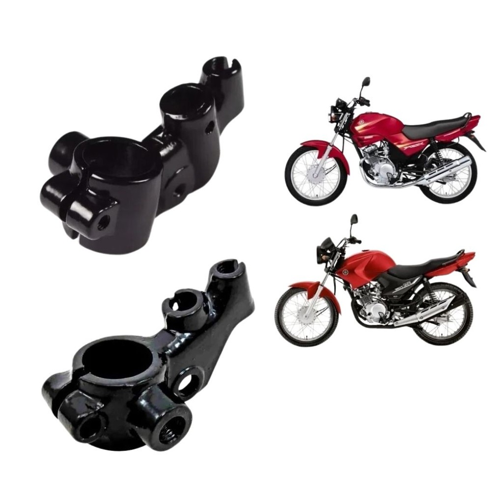 Kit Manicoto Ybr 125 Factor 125 Freio Tambor Lona Par Suporte Manete Embreagem Aluminio Preto Alta Resistencia