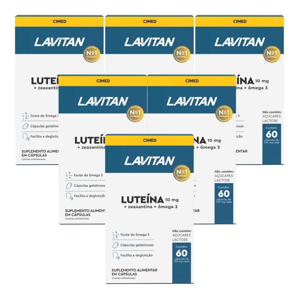 Kit Lavitan Luteína 10mg C/ 6 Un De 60 Cápsulas Gelatinosas