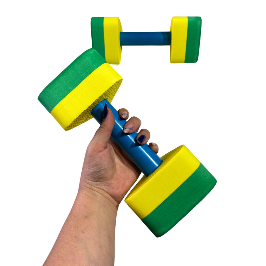 KIT BRASIL 1 Par de Halteres Pequenos para Hidroginástica em EVA em Oferta na Shopee