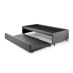 Bicama Box para Dois Colchões Solteirão 96x203 Suede Cinza