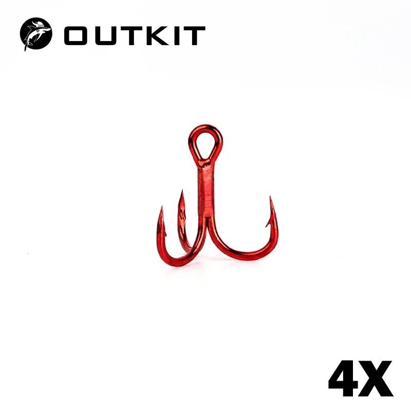 OUTKIT 10 Pçs 4x Forte Super Afiado Redondo Agudos Gancho Antiferrugem Aço De Alto Carbono 2 4 6 8 # Mar Ganchos Equipam