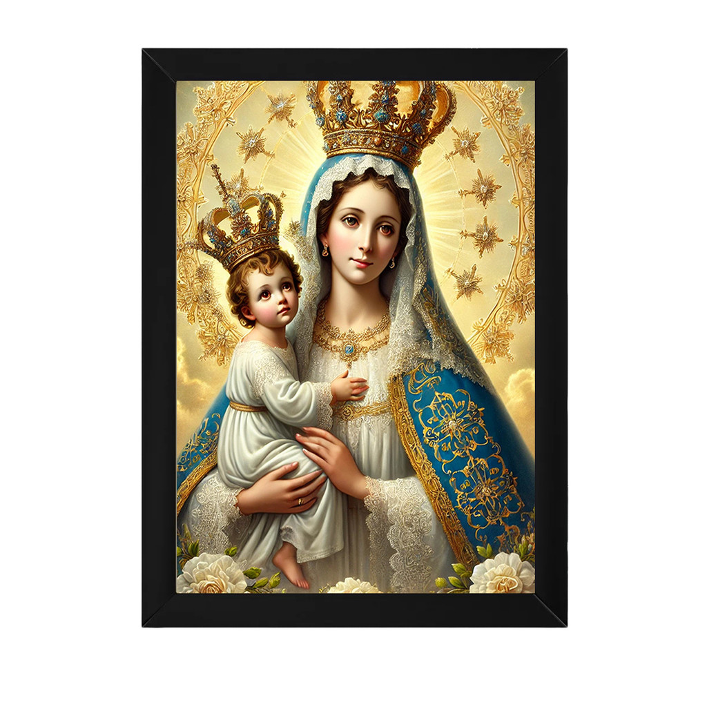 Quadro Nossa Senhora da Abadia Graça Divina 33x24cm vidro