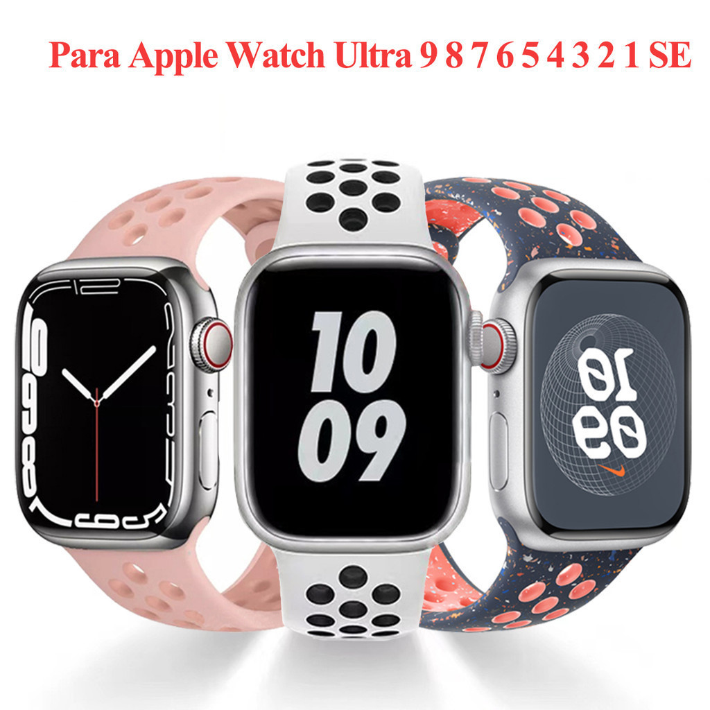 Pulseira Esportiva de Silicone para iwatch Apple Watch Series 11 Ultra 3 10 9 8