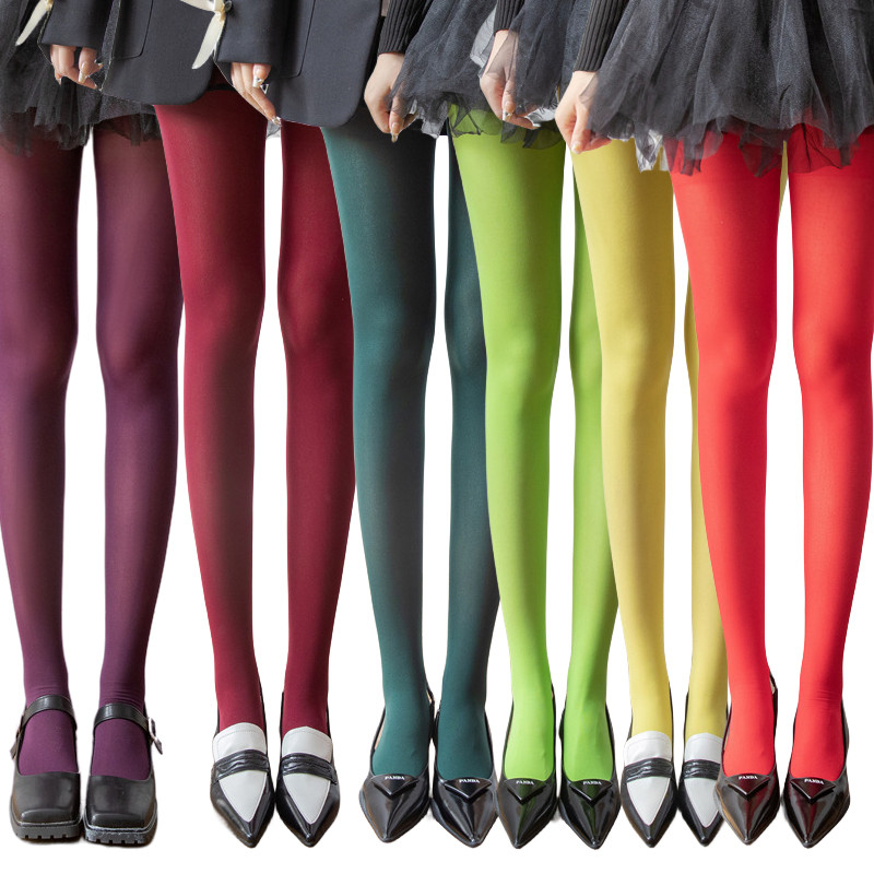 2025 Feminino 80D Denier Veludo Opaco Collants Senhoras Colorido Estiramento Meia-Calça Vestir Dopamina Cores