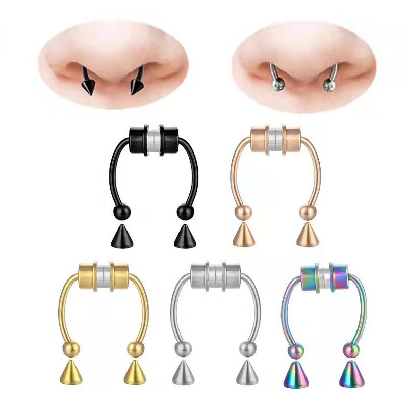 Feeling 316L Clip de Nariz Falso de Aço Inoxidável Jóia de Perfuração Corporal Não Porosa Venda de Estoque Pronto