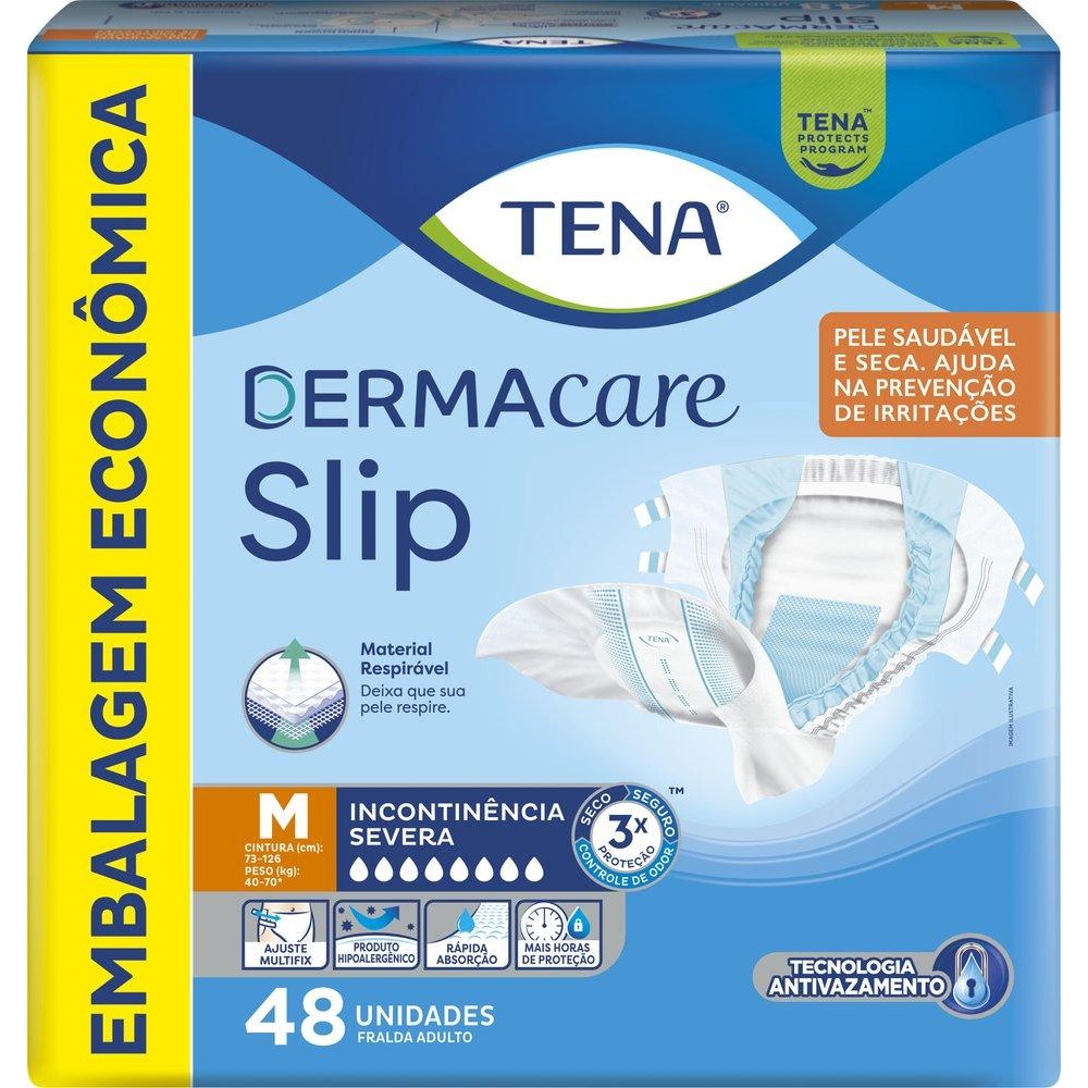 Fralda Geriátrica Tena Slip Dermacare M 48 Unidades - Health