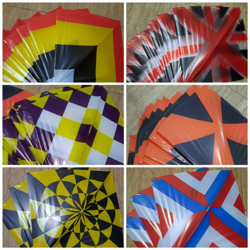 pipas papagaio raia flexinha sortidas luxo 35x35 kit 50 unidades