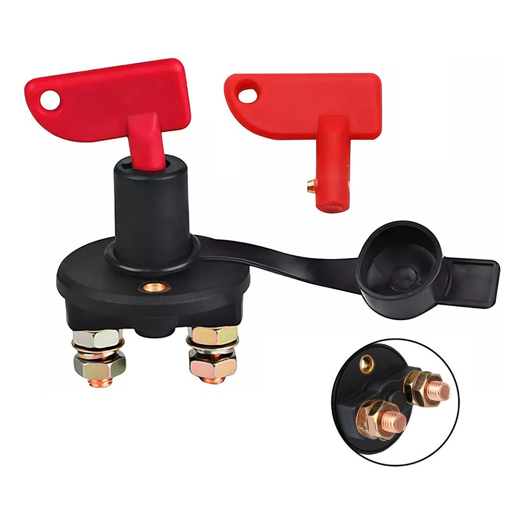 Chave Geral Corta Corrente Bateria 12V com 2 Chaves Desliga Rápido para Carro Caminhão Barco Motorhome