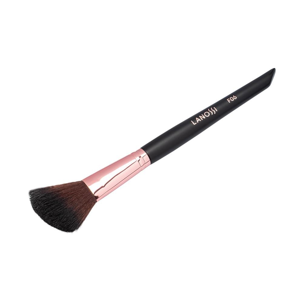 Detalhes do Pincel de Maquiagem para Blush Chanfrado Rosé Black F06 Lanossi