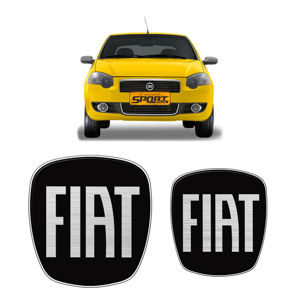 Kit Emblemas Fiat Palio Elx Dianteiro Traseiro 2010 Black em Oferta na Shopee