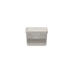 Cesta organizadora Ou 8L com tampa plástica Linha Grid