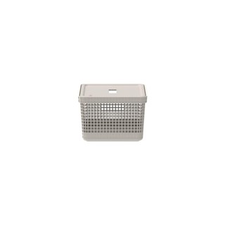 Cesta organizadora Ou 8L com tampa plástica Linha Grid em Oferta na Shopee