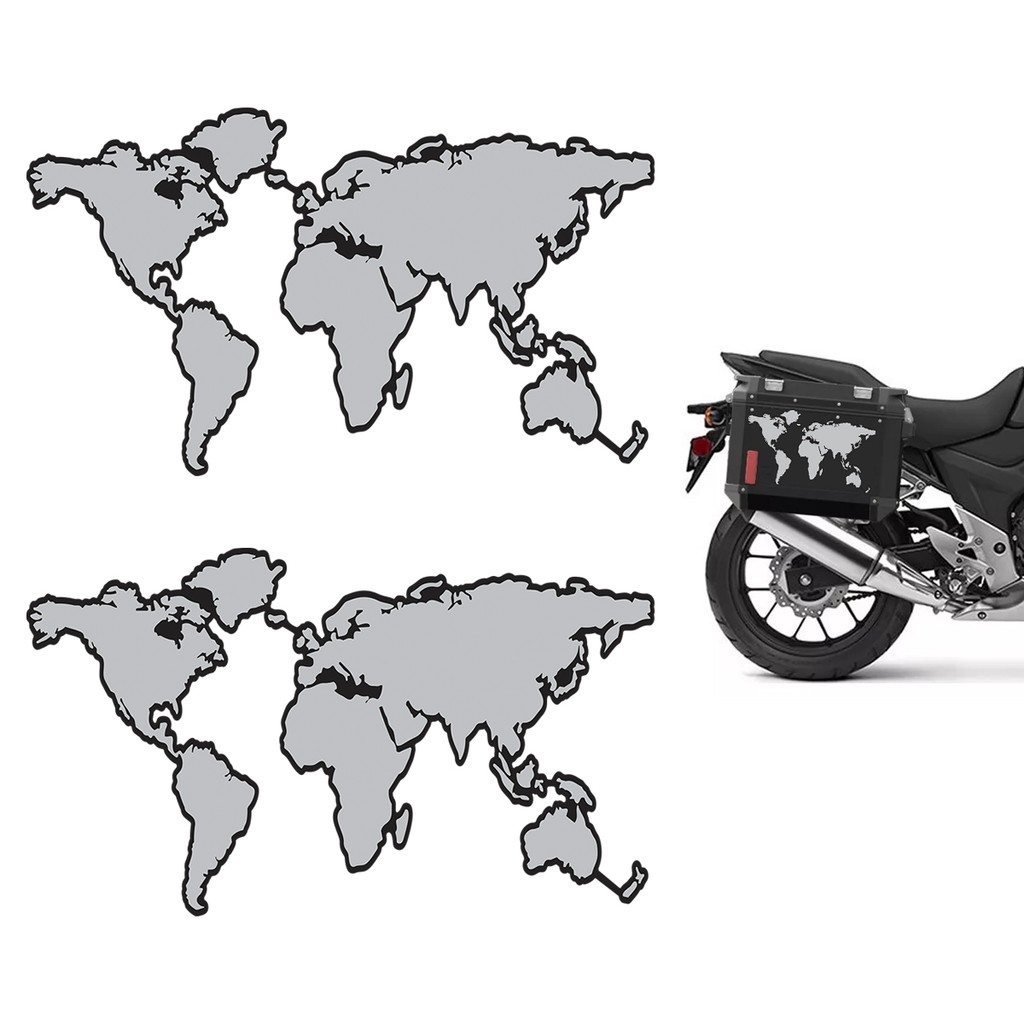Adesivo Mapa Mundi Bau De Moto Bmw Triumph Tiger 28x17 - Par em Oferta na Shopee