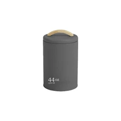 Pote mantimentos Ou 1,3L Linha Sense em metal com alça em Bambu