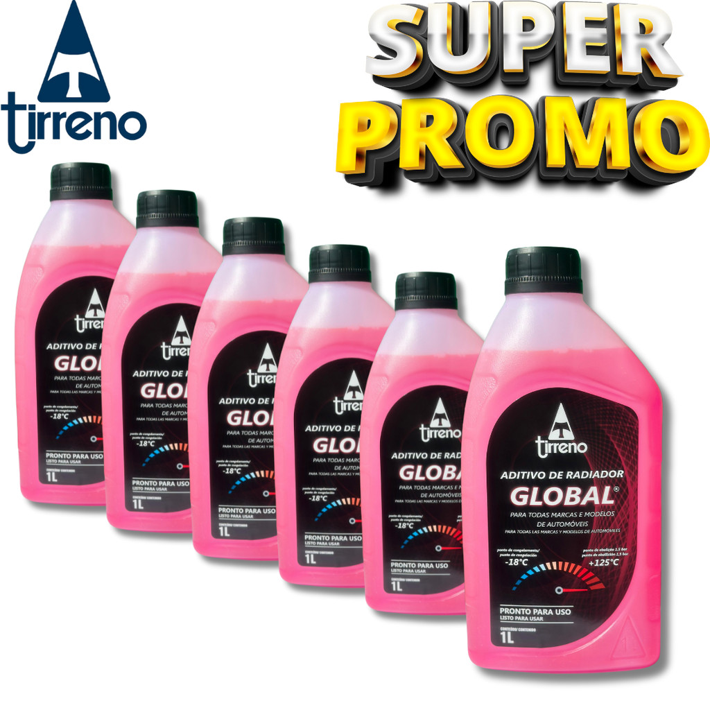 KIT 6 ADITIVO PRONTO PARA USO ORGANICO GLOBAL TIRRENO 1LT (ROSA)