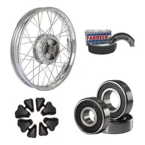 Roda Traseira Completa Patim Bucha Rola Titan 150 2004/2008