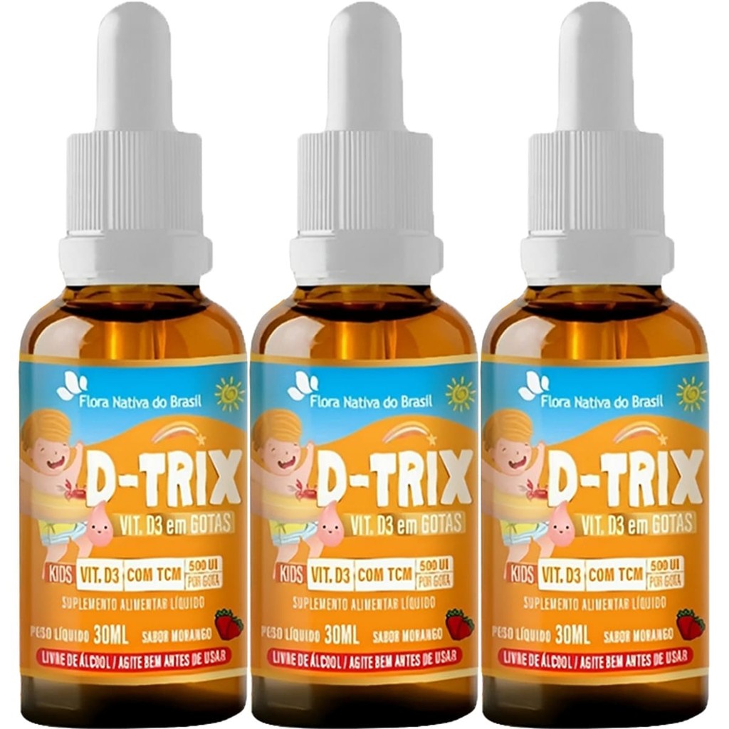 Vitamina D3 D-Trix Kids Gotas 3 X 30ml Flora Nativa