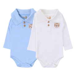 Body Gola Polo Manga Longa Em Suedine Bordado Tigre 2 Peças