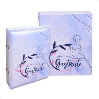Estojo Imantado com Álbum p/ 120 fotos 10x15 GESTANTE AZUL Bebê Grávida Gestação em Oferta na Shopee