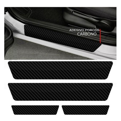 Kit Adesivo Protetor Fibra Carbono De Porta Ford Focus