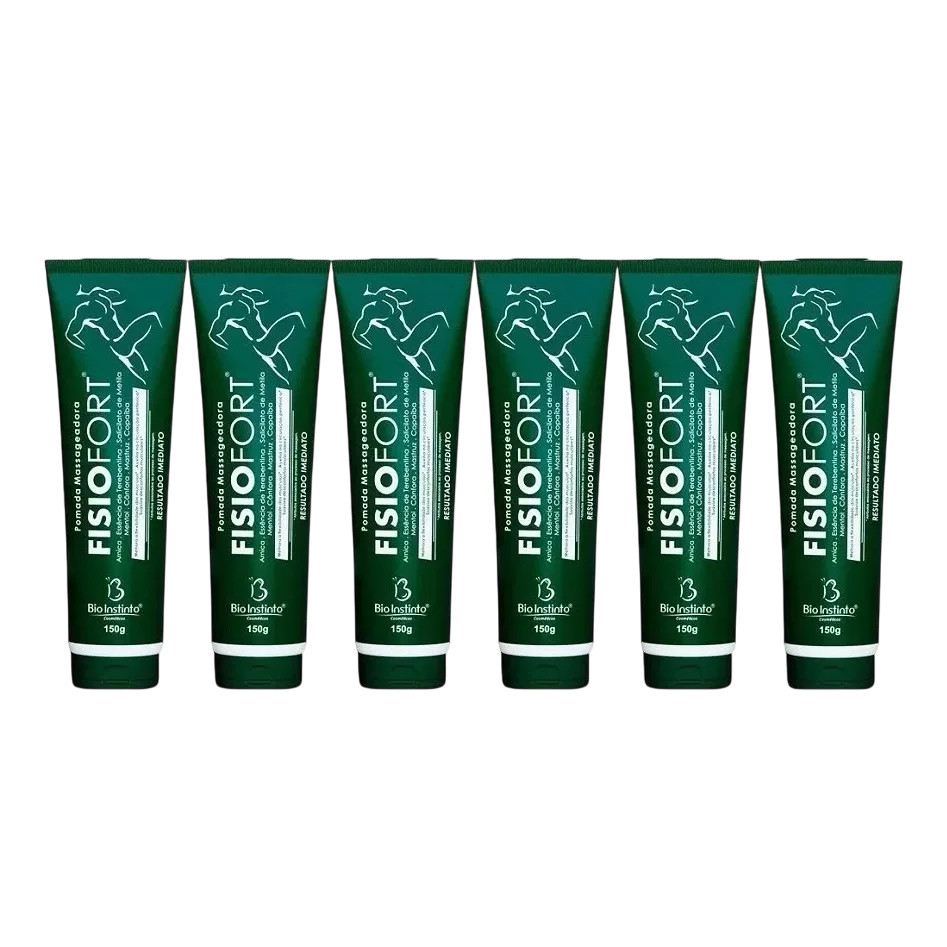 Kit 6x Pomada Fisiofort Desodorante Massageadora 150g