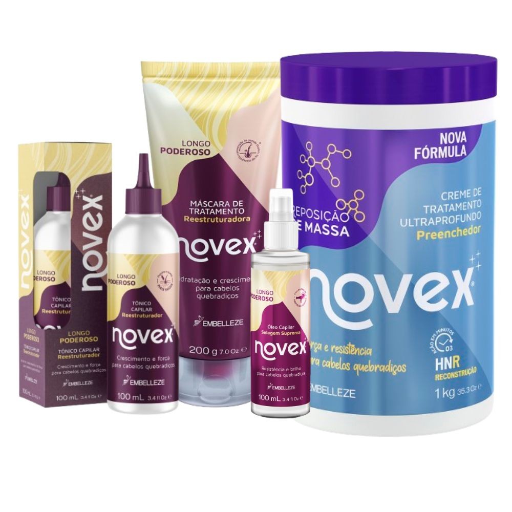 Kit Novex Raízes e Renovação Longo Poderoso em Oferta na Shopee