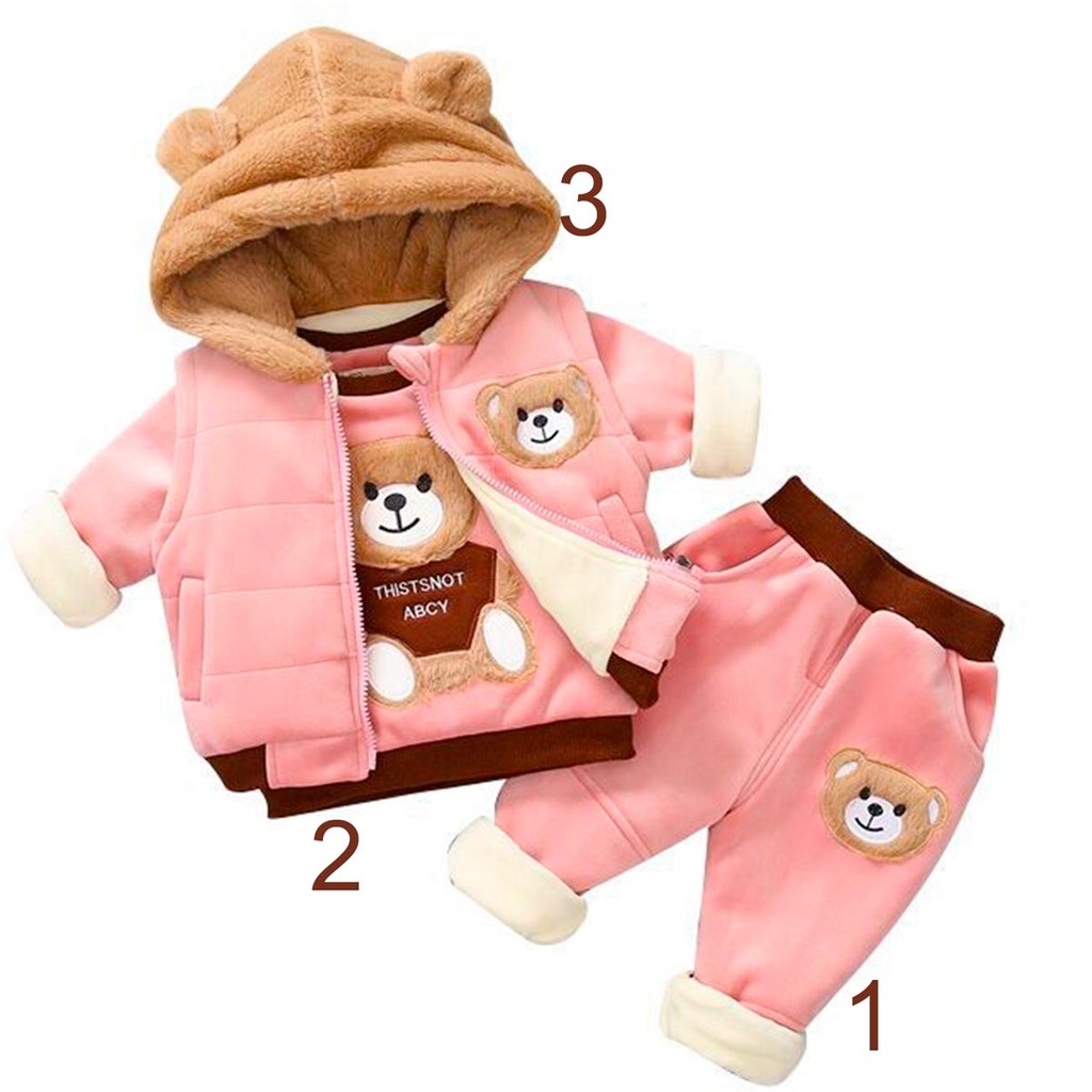 Conjunto Trijunto Infantil Menina Inverno Colete+camis+calça em Oferta na Shopee