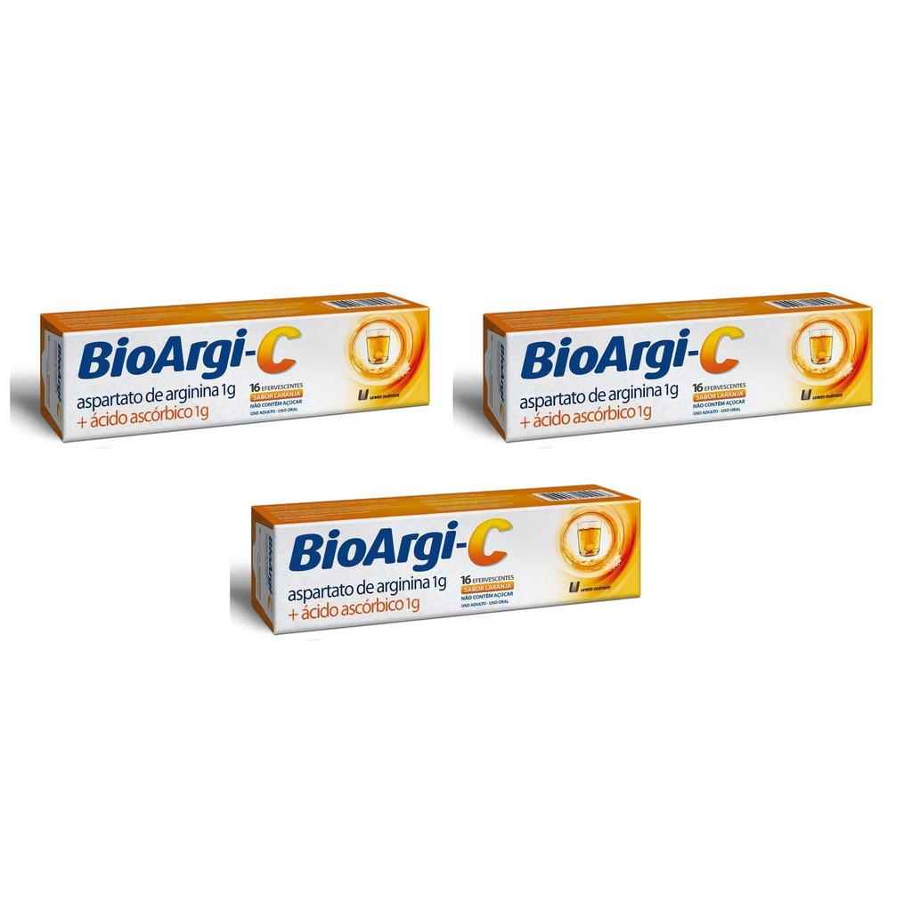 Kit 3 Vitamina C 1g + Arginina BioArgi C 16cps Efervescentes em Oferta na Shopee