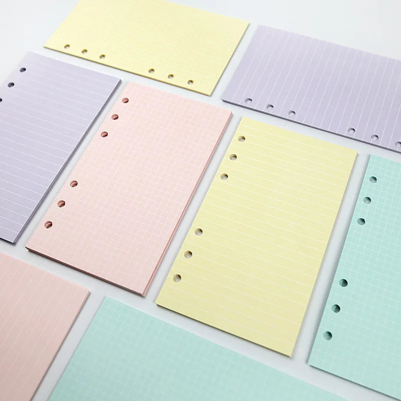2025 40Sheet Kawaii  A6 Loose Leaf Notebook Refill Spiral Binder Index Paper Inner Pages Daily Planner Line Grid Blank