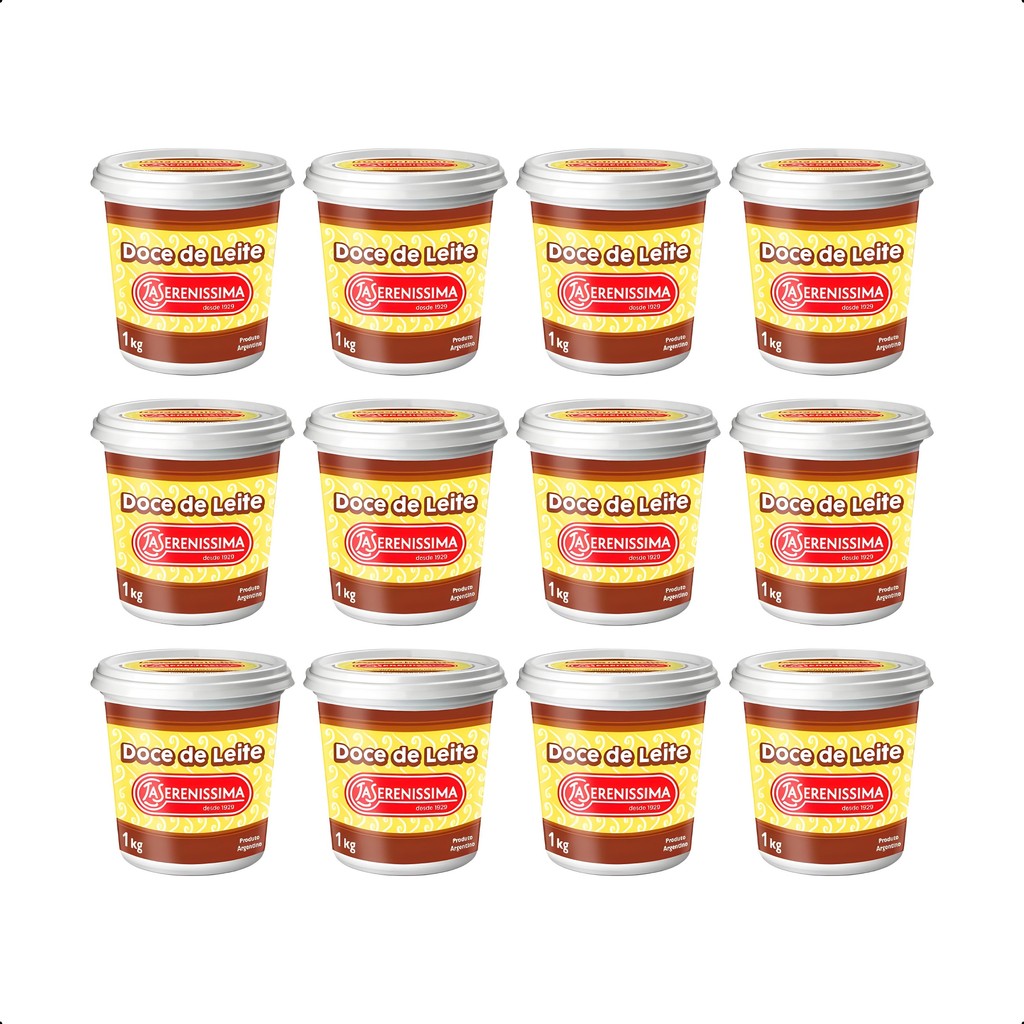 Doce De Leite La Serenissima Argentino 1kg  Caixa 12 potes