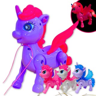 Brinquedo Unicórnio Musical Anda E Mexe As Asas em Oferta na Shopee