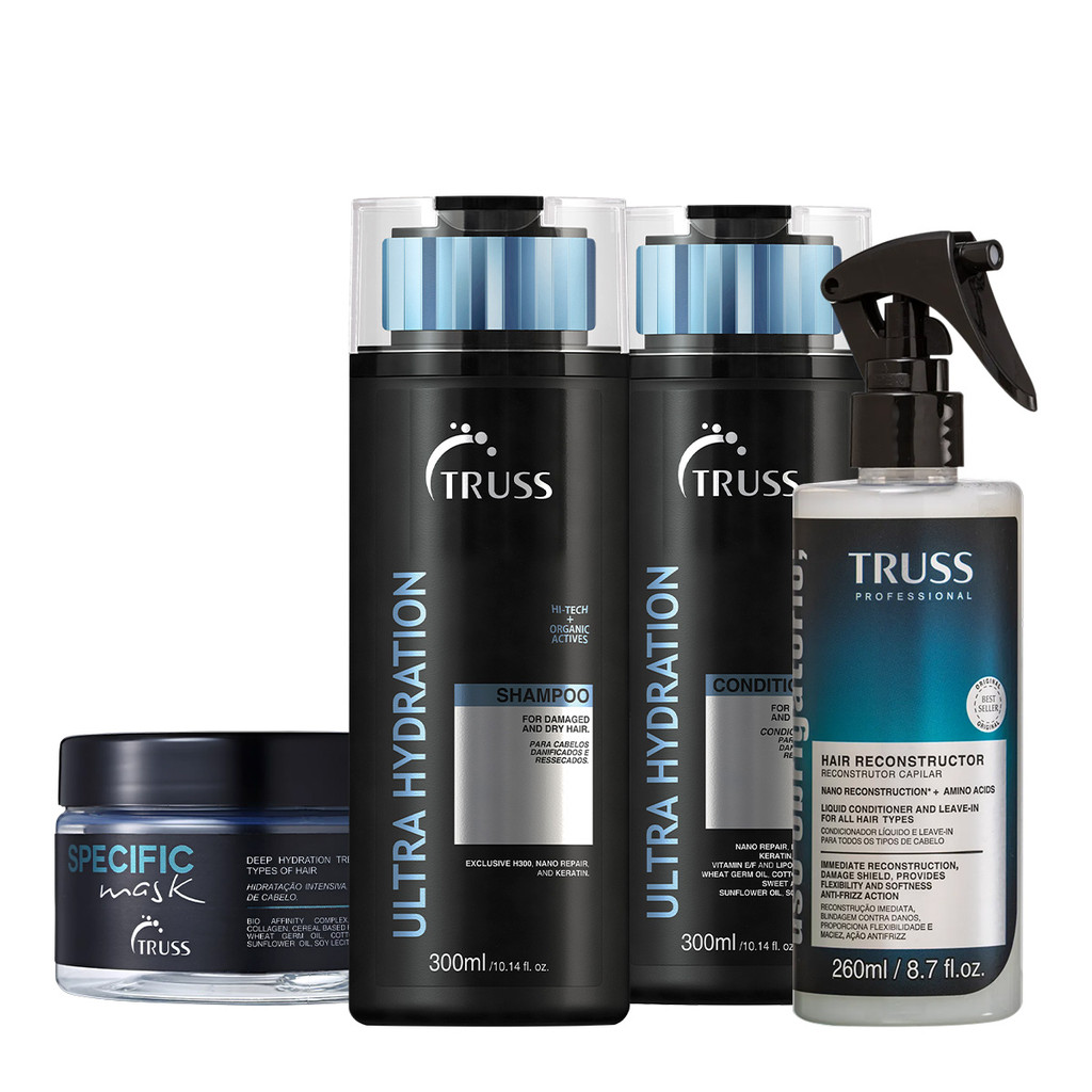Kit Truss Ultra Hydration Specific Obrigatório Home Care Reconstrutor (4 produtos) em Oferta na Shopee