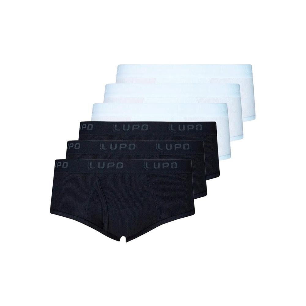 Kit com 6 Cuecas Slip Lupo com Abertura 546-002 Colorido