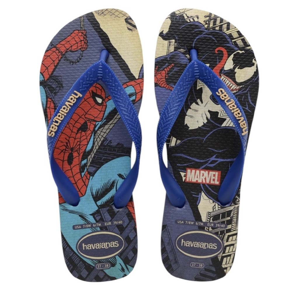 Chinelo Havaianas Top Marvel Homem Aranha Azul