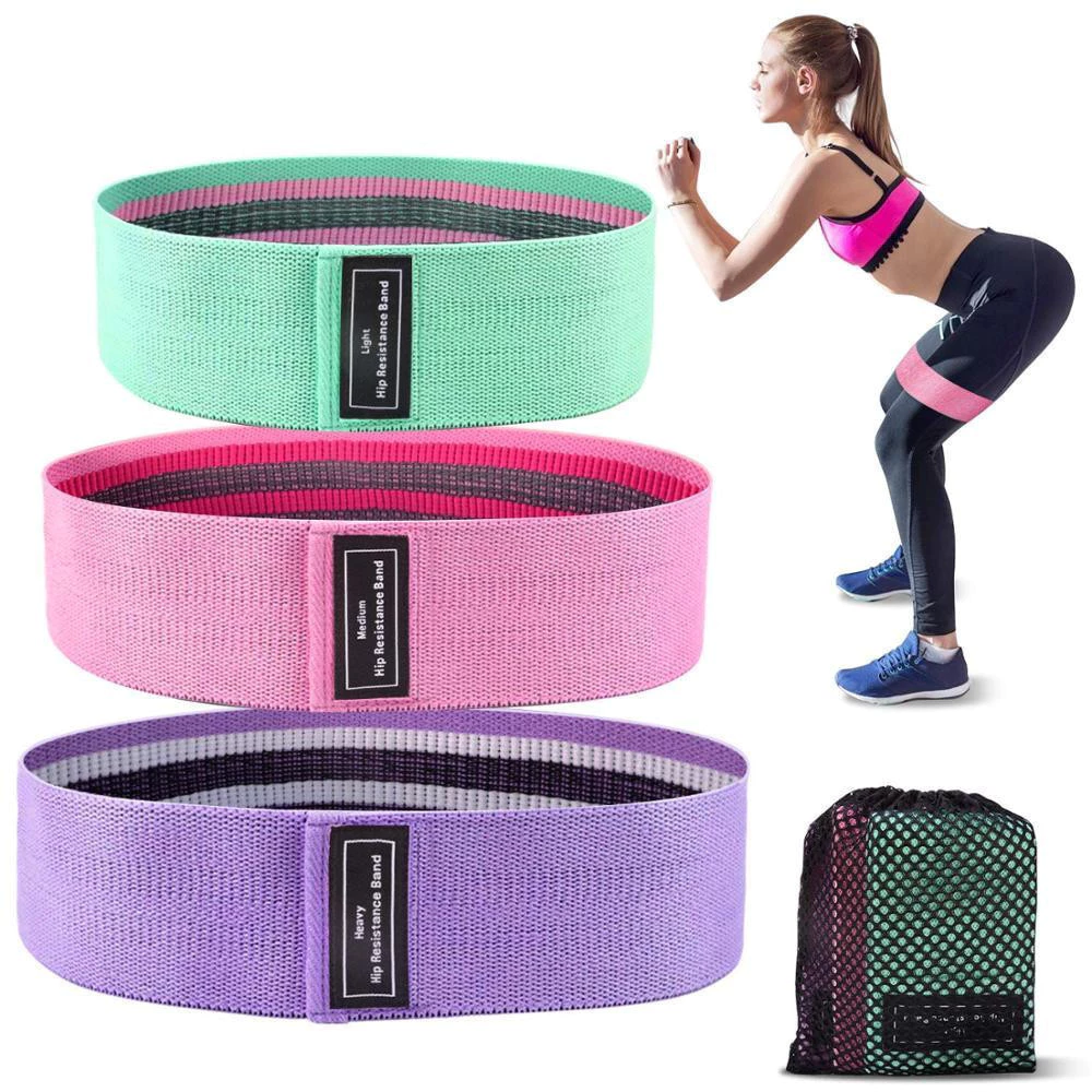kit 3 Faixas Elástica de Resistência para yoga Pilates Treino Academia- Elásticos de Resistência — imagem 1