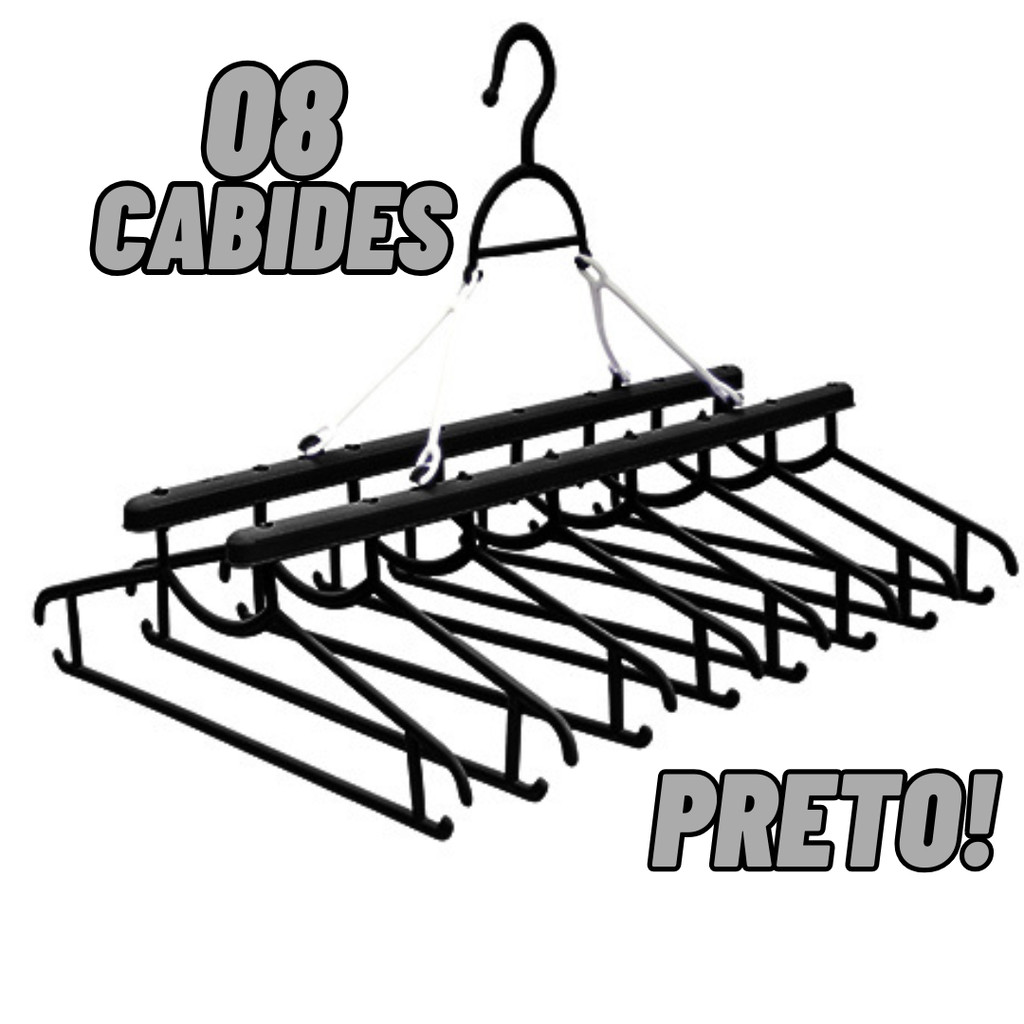 Varal dobrável 8 cabides Slim Articulado Apartamento Não amassa suas roupas