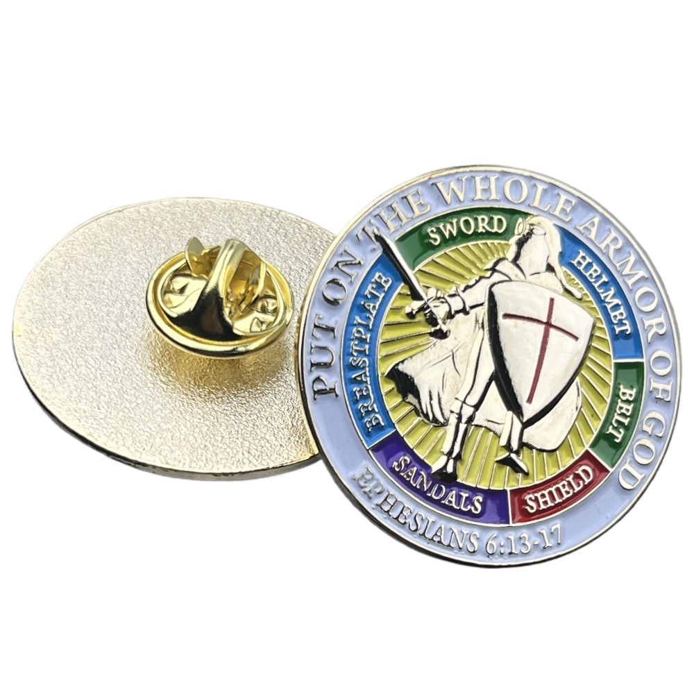 Acessórios De Moda Colocados Em Toda A Armadura De Deus Alfinete De Lapela Banhado Ouro Tamanho 1.18 Polegadas