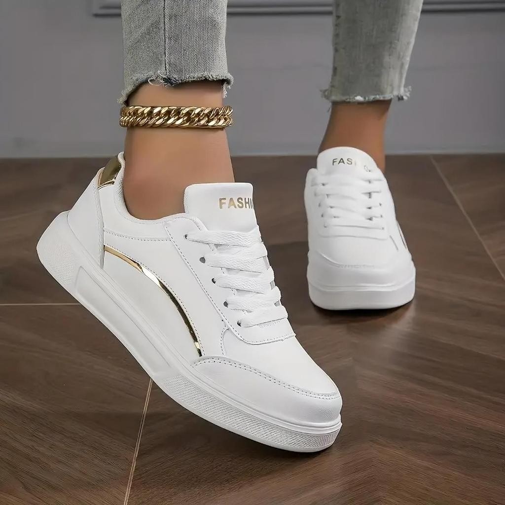 Tênis Feminino Casual Coração Branco Esportivo Academia Corrida Confortável - Miniatura 2