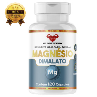 Magnésio Dimalato / 120 Cápsulas de 500mg / Original / Suplemento Alimentar em Oferta na Shopee