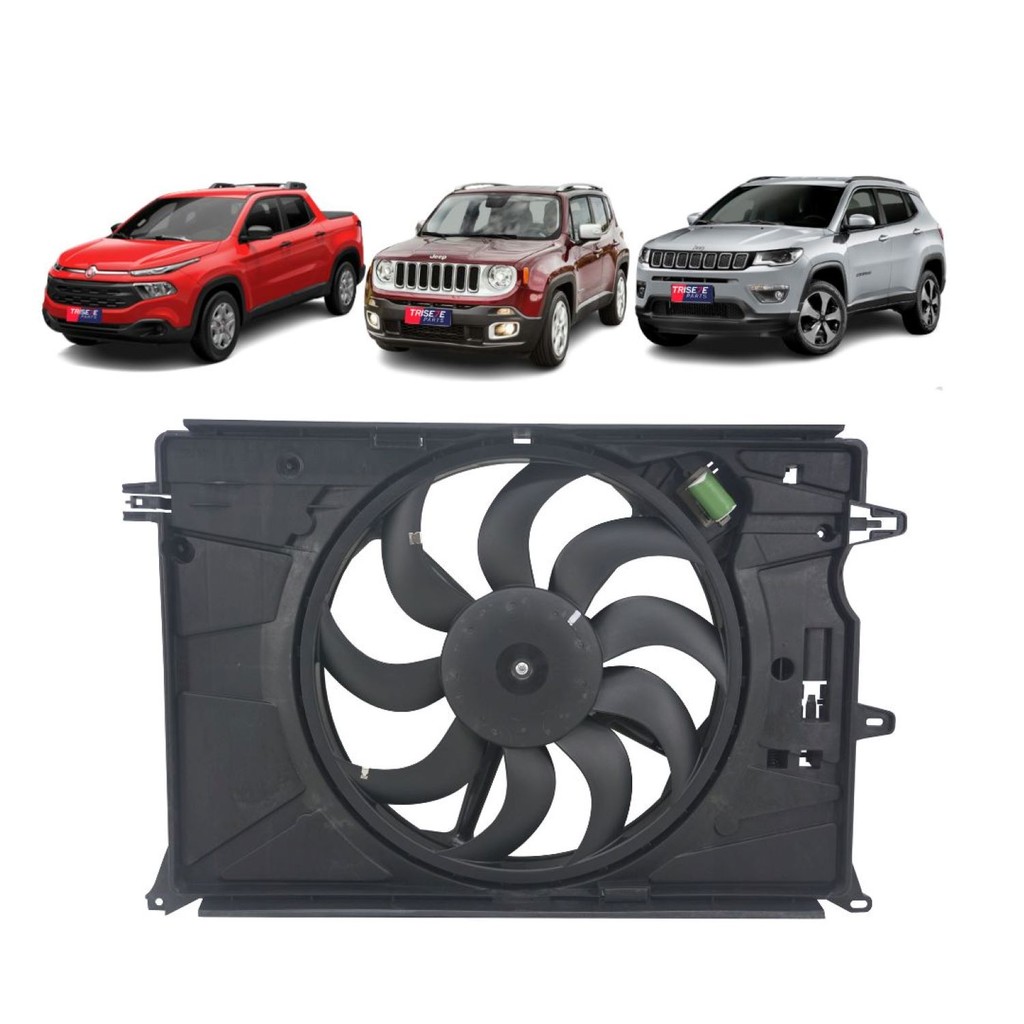Ventoinha com Defletor do Radiador Toro 1.8 Renegade 1.8 flex Compass 2.0 flex