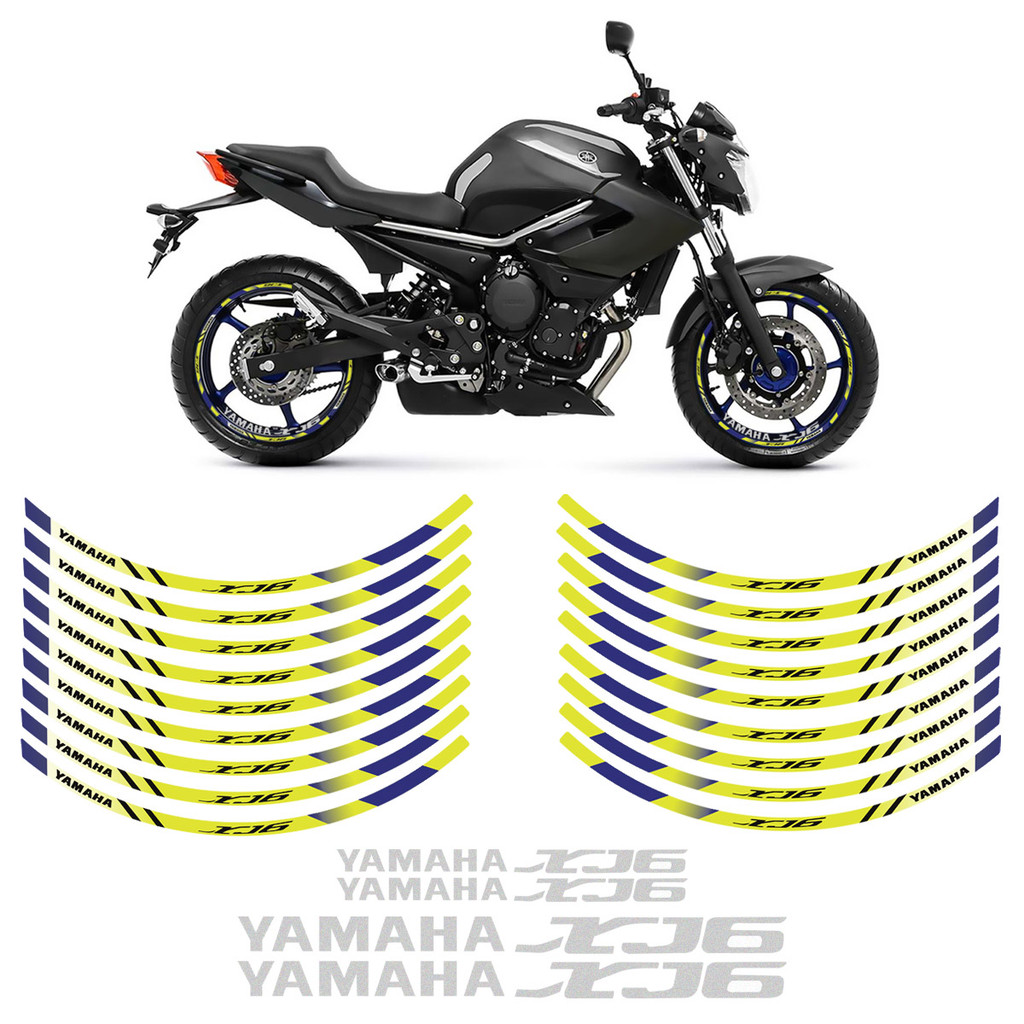 Adesivos Para Roda Moto Yamaha XJ6 Amarelo/Azul Completo em Oferta na Shopee