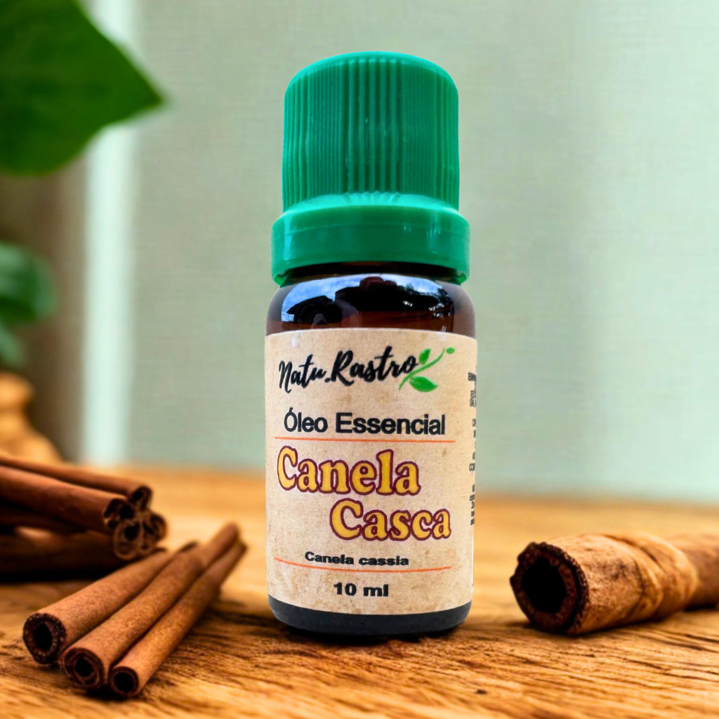 Óleo Essencial de Canela Casca Natu.Rastro 10ml -equilíbrio emocional, criatividade e autoconfiança